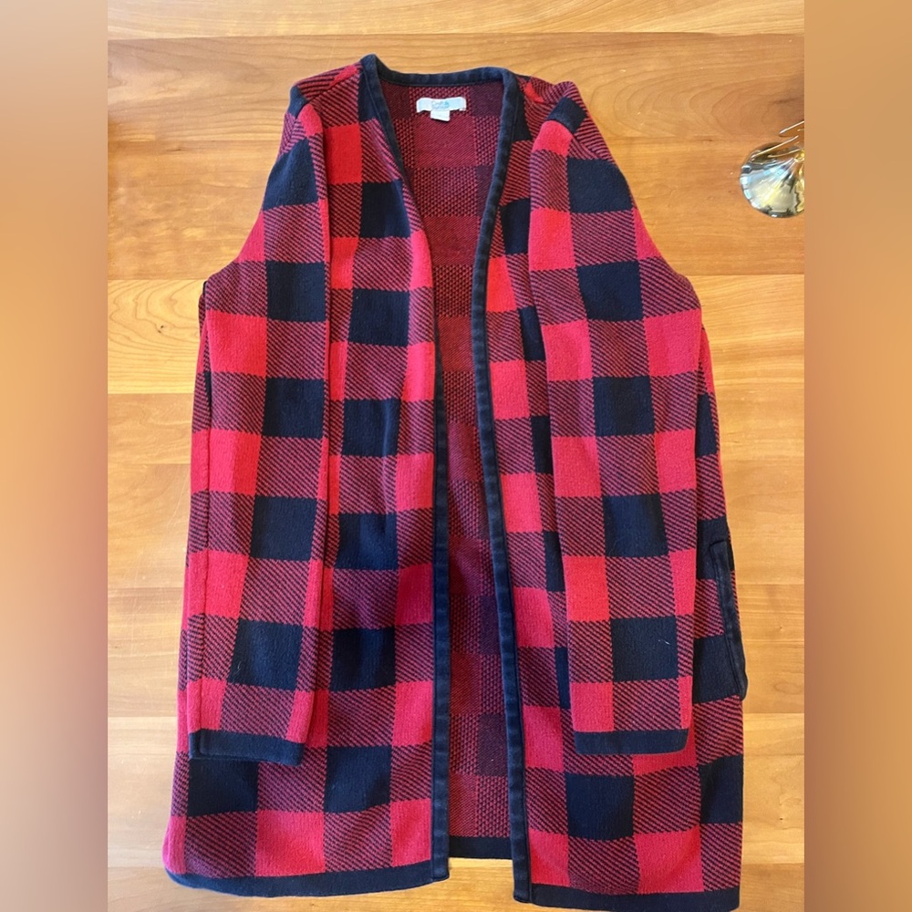 Red and black sweater